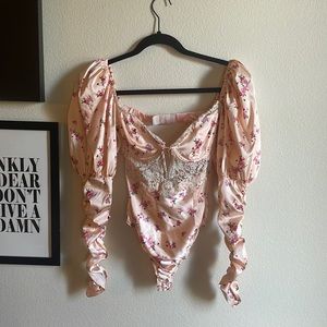 For love and lemons puff sleeve body suit